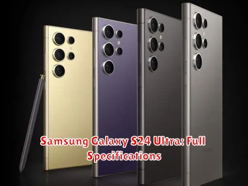 Samsung Galaxy S24 Ultra: Full Specifications